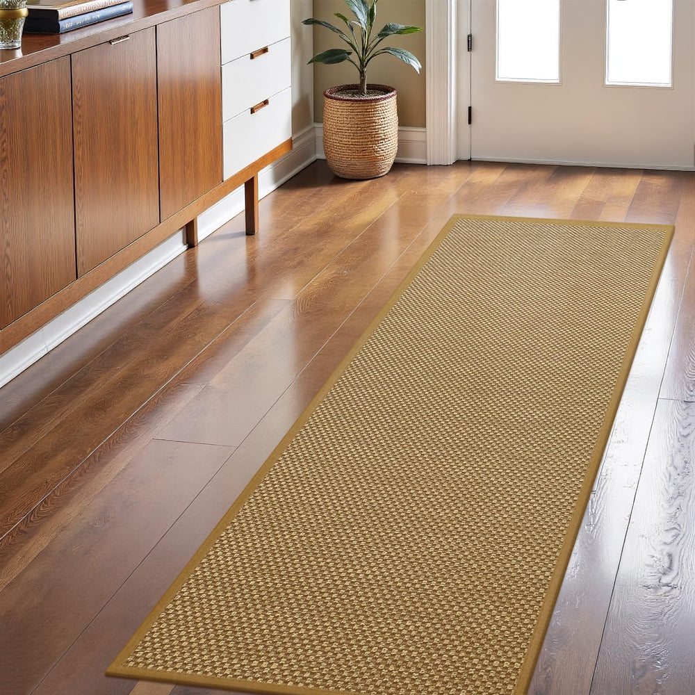 LEKEEPGO Door Mat 24"x59" light brown front view