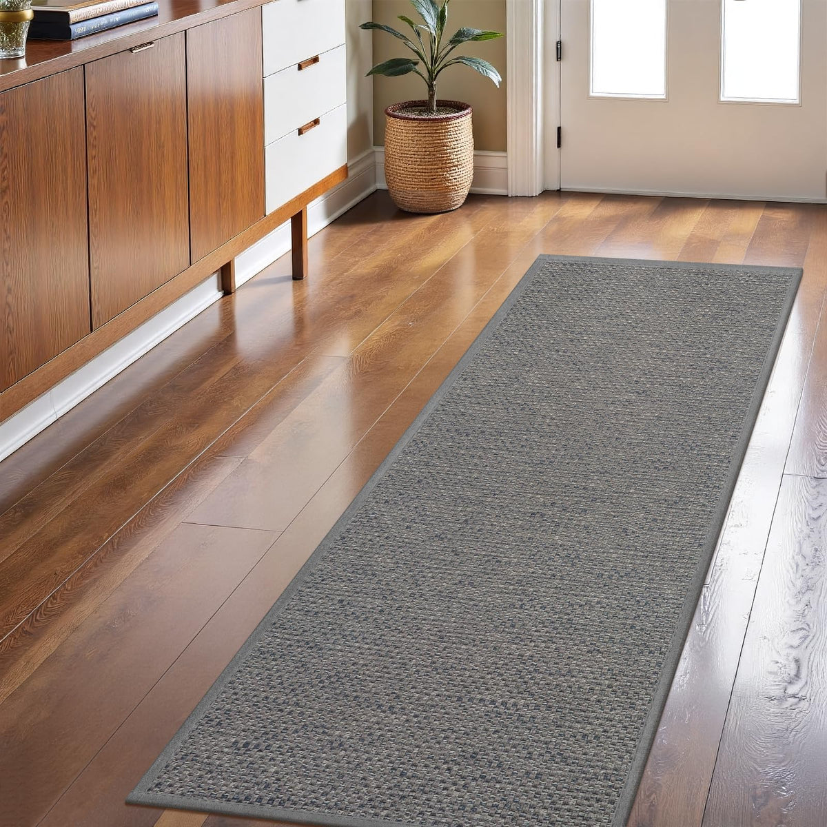 LEKEEPGO Door Mat 24"x59" light grey front view