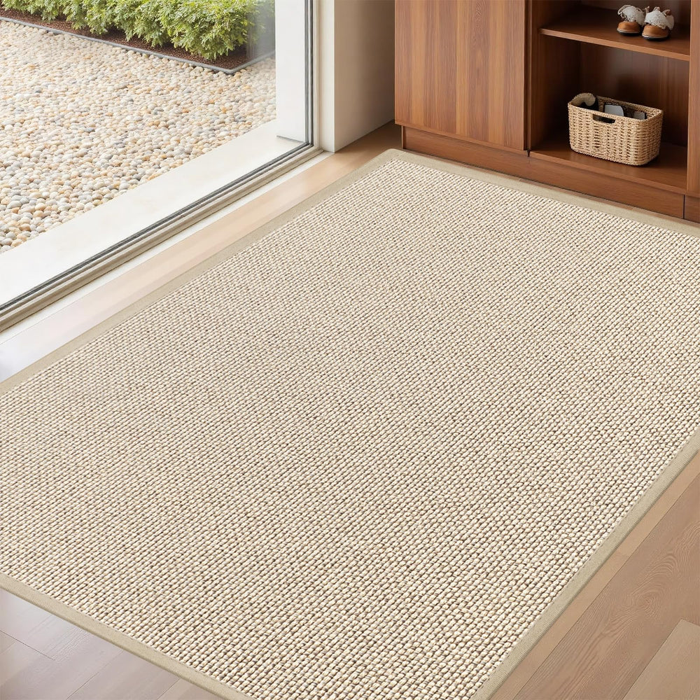 LEKEEPGO Door Mat 32"x47" in Khaki, front view