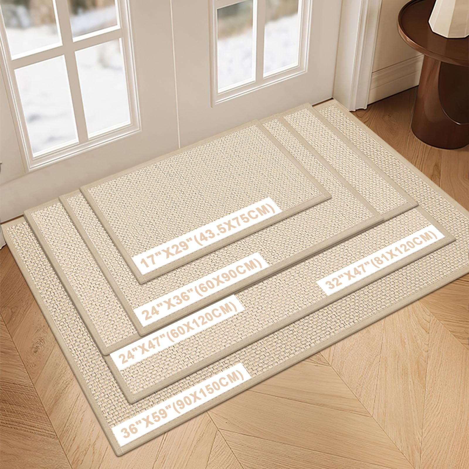 LEKEEPGO Door Mat 32"x47" non-slip backing close-up