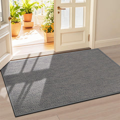 LEKEEPGO Door Mat 36"x59" light grey front view