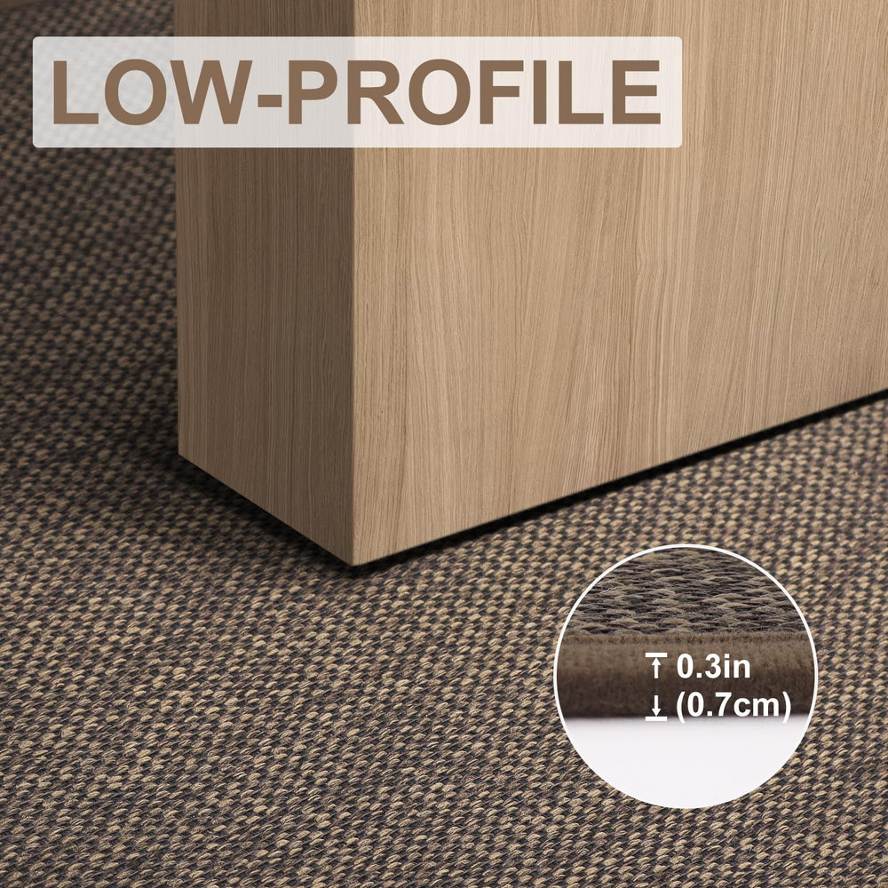 LEKEEPGO door mat showing low profile design under a door