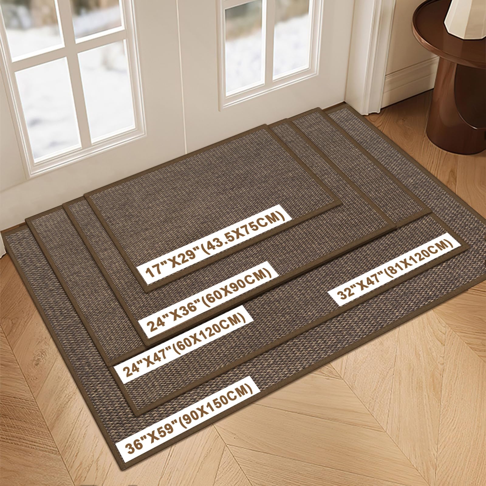 LEKEEPGO door mat showing non-slip rubber backing