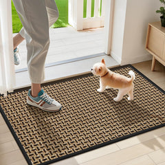 LEKEEPGO Indoor Door Mat 17x29 black front view