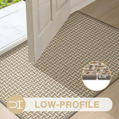 LEKEEPGO Indoor Door Mat 17x29 grey close-up detail