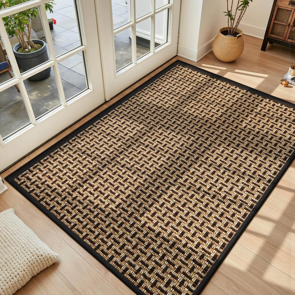 LEKEEPGO Indoor Door Mat 36x59 front view, black