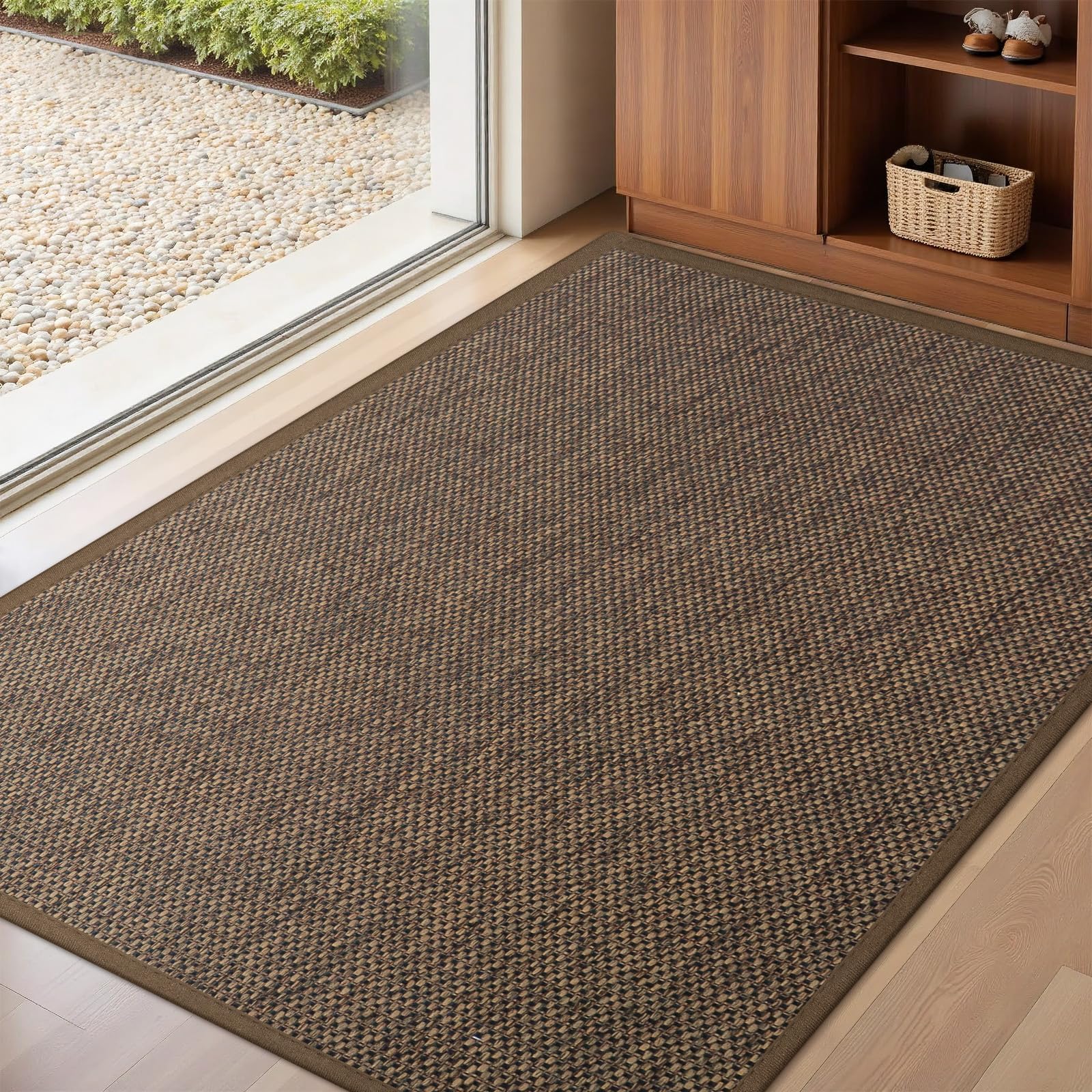 LEKEEPGO Large Door Mat 32"x47" coffee model front view