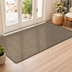 LEKEEPGO Ultra Thin Indoor Door Mat 24"x47" brown front view