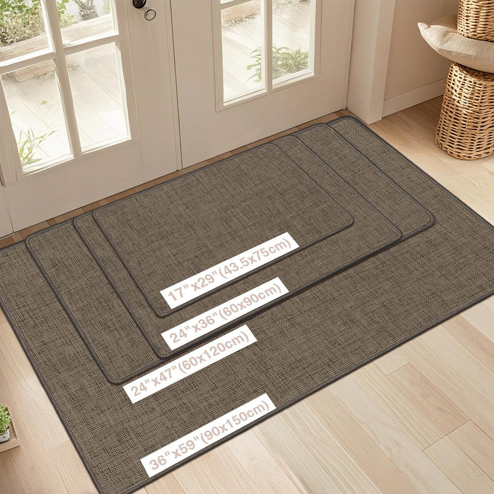 LEKEEPGO Ultra Thin Indoor Door Mat 24"x47" side view showing thickness