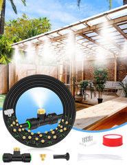 Lekit Misting Cooling System 89FT with brass nozzles and adapter