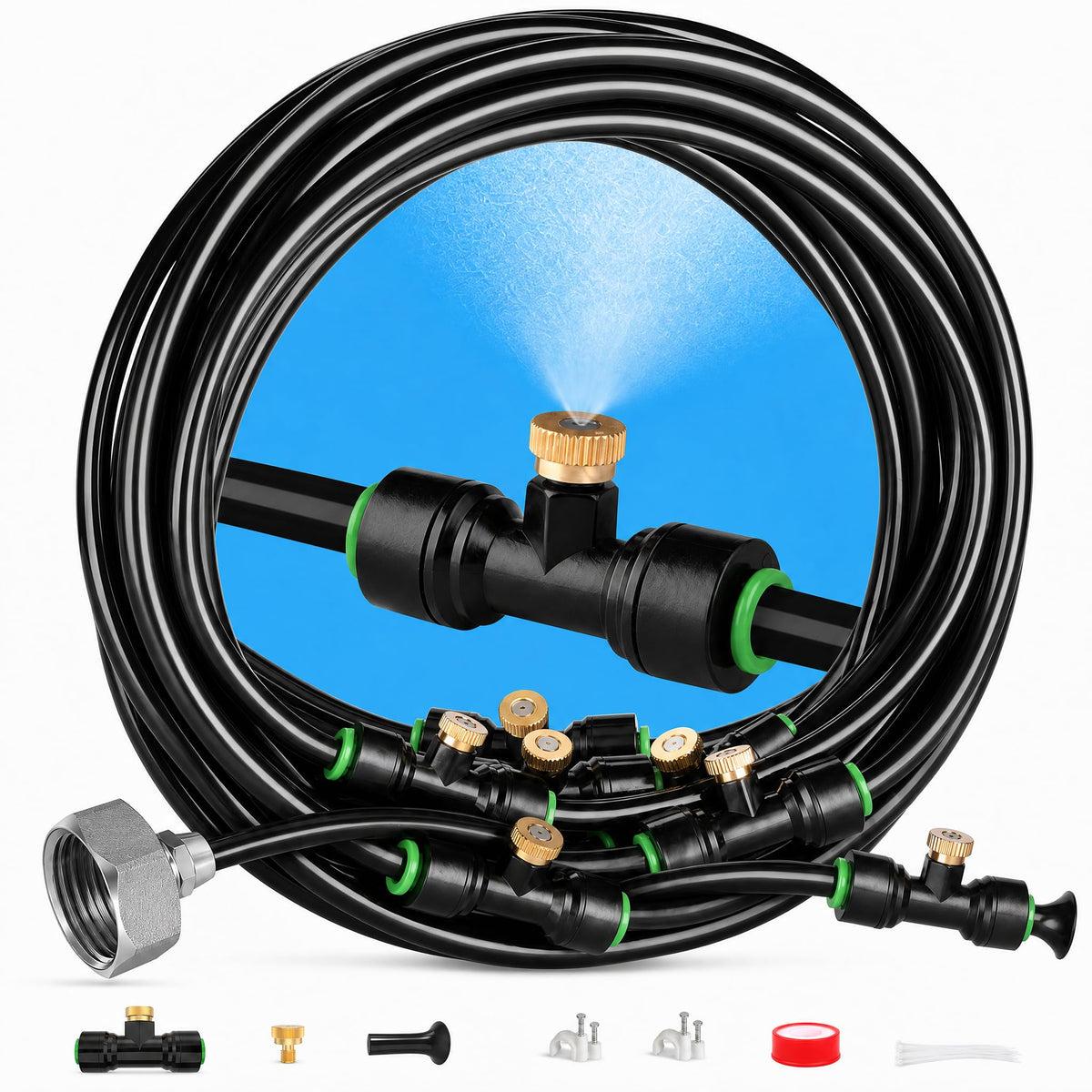 Lekit Misting System 63FT with 21 brass nozzles