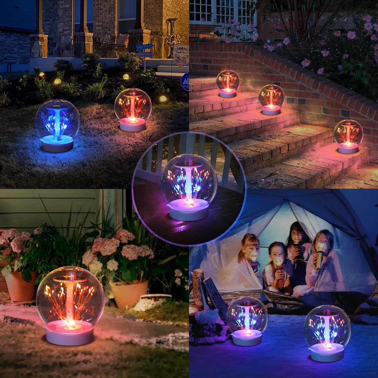 LENONE Floating Pool Light displaying vibrant colours in a pond
