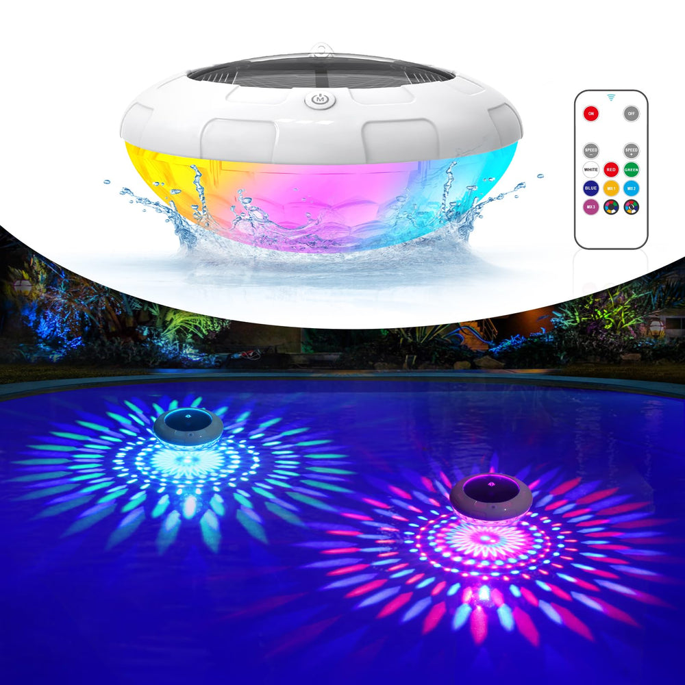 LENONE Floating Pool Light hanging from a tree branch