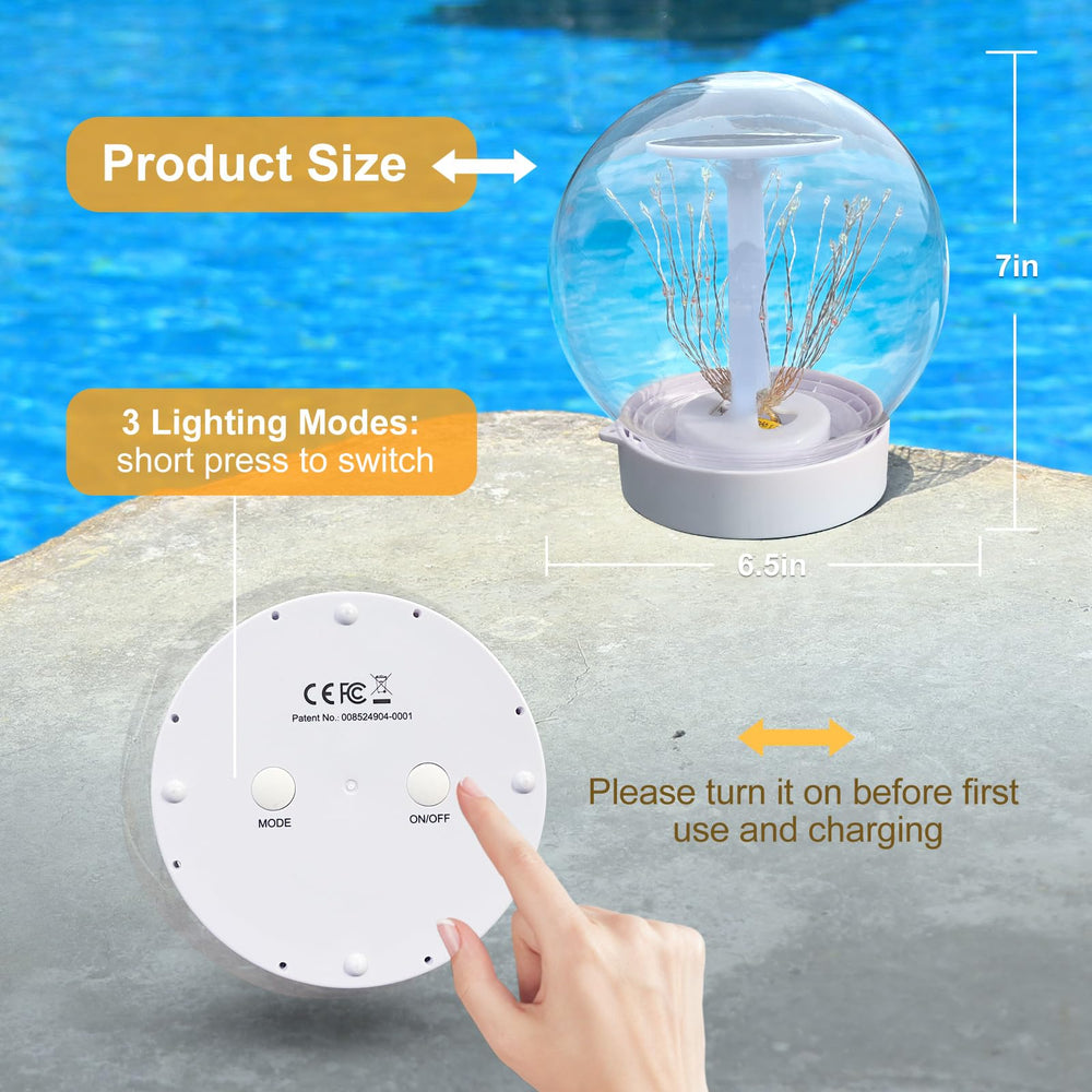 LENONE Floating Pool Light in black color against a white background