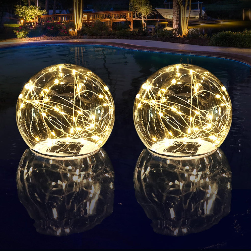 LENONE Floating Pool Lights Warm White Front View