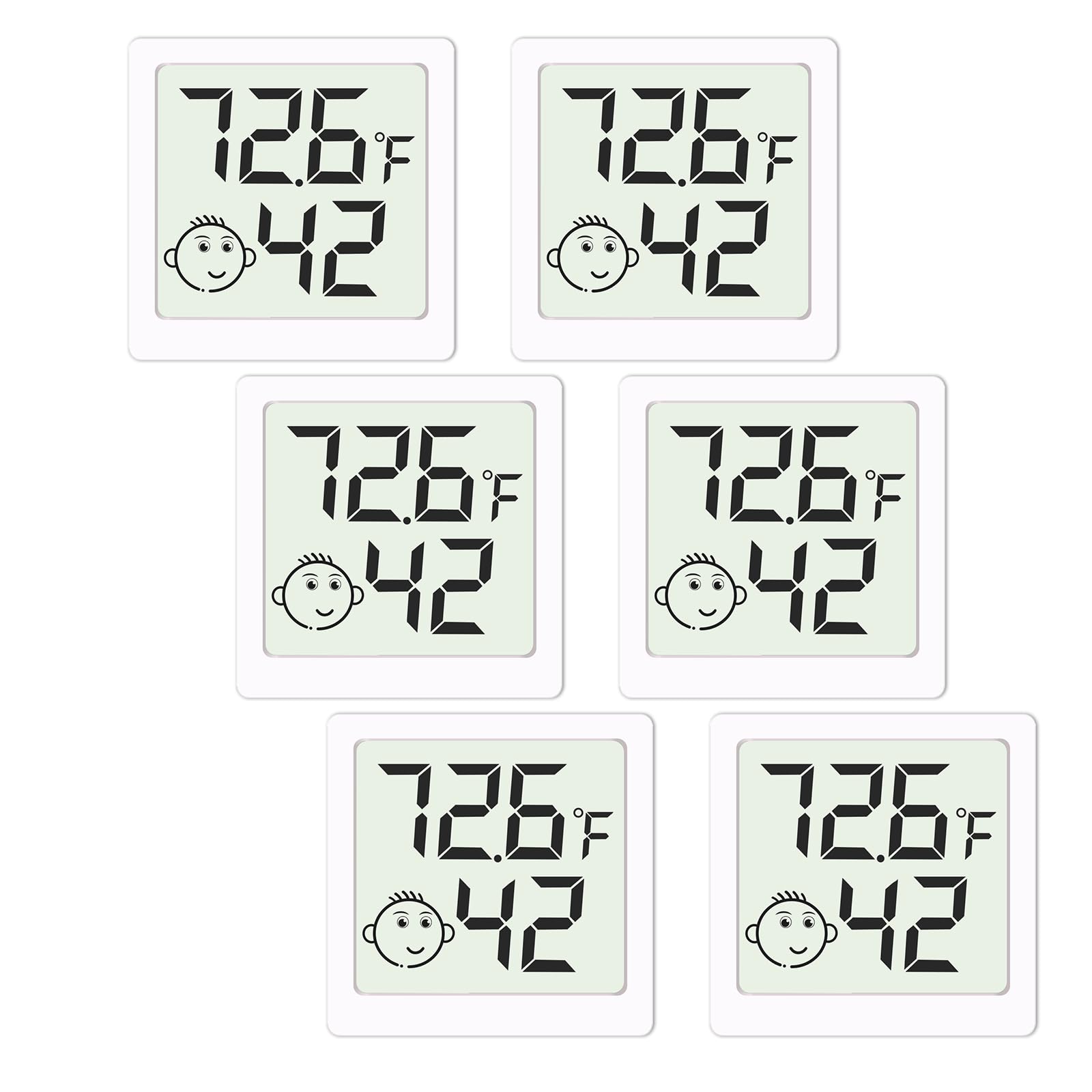 LEOALF Mini Hygrometer front view with digital display