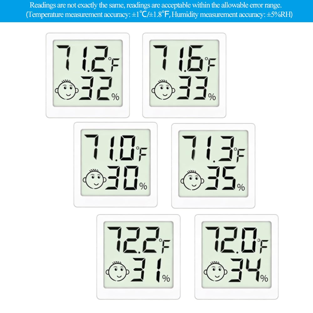 LEOALF Mini Hygrometer pack of 6 units
