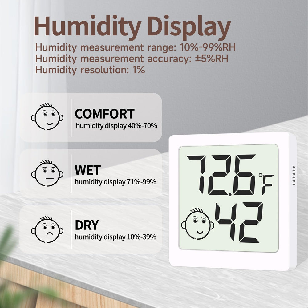 LEOALF Mini Hygrometer showing temperature and humidity readings