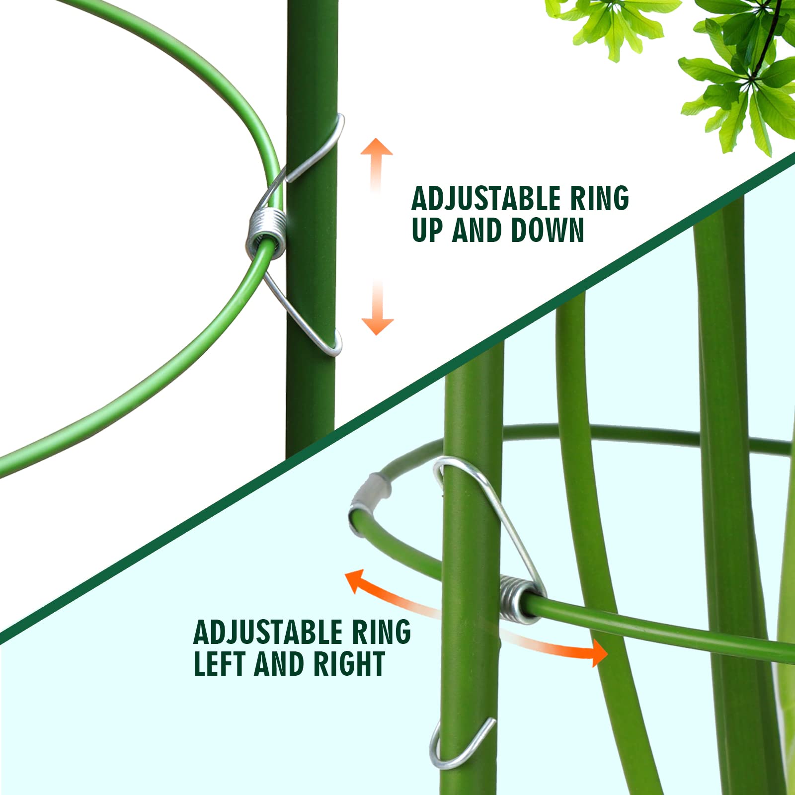 LEOBRO Plant Cages in garden with small plants