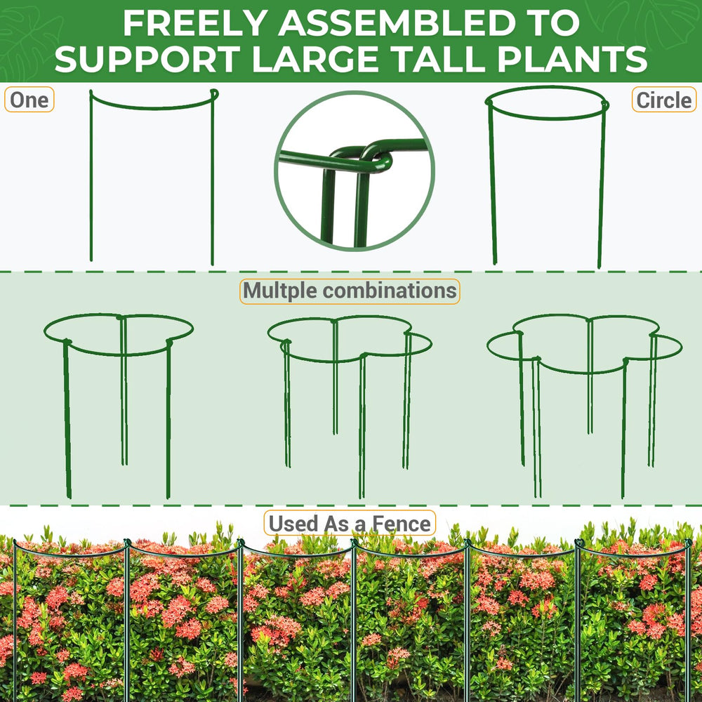 LEOBRO Plant Support Stakes highlighting sturdy metal construction