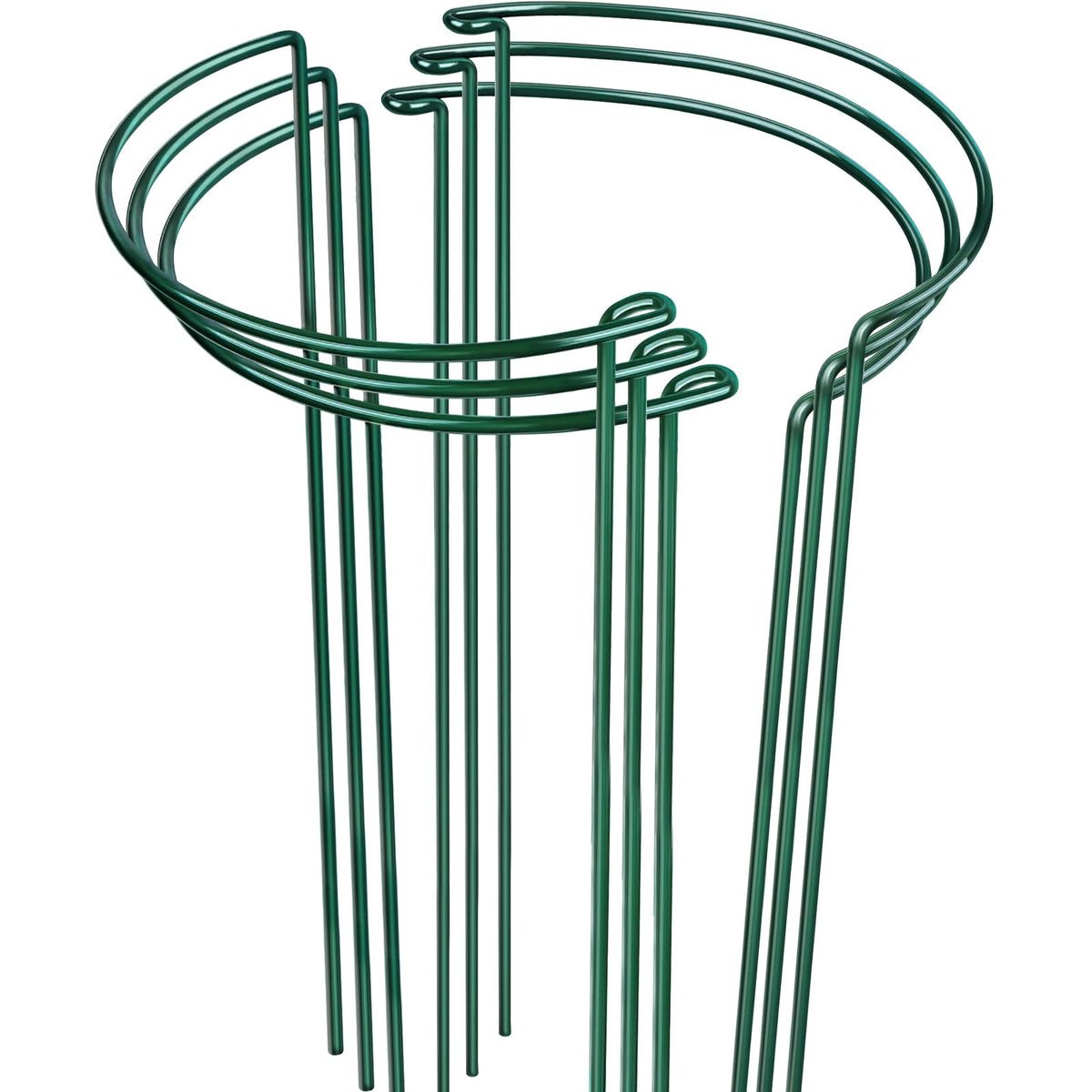 LEOBRO Plant Support Stakes set of 6, 10" W x 24" H in green