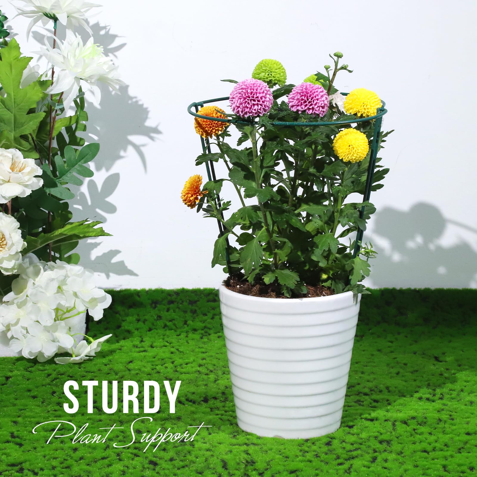 LEOBRO Plant Support Stakes with hydrangea plants