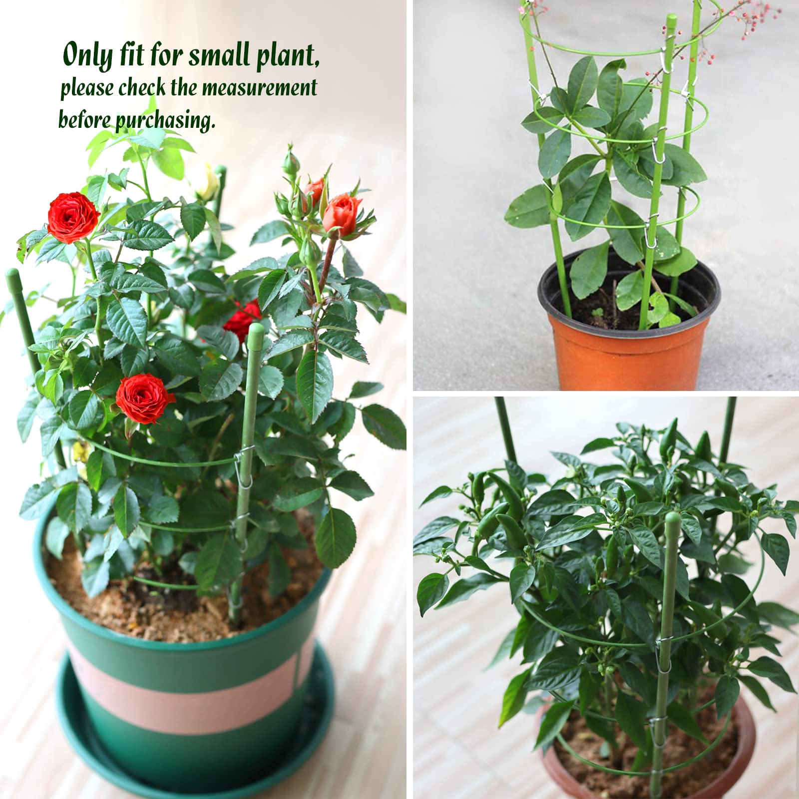 LEOBRO Tomato Cage in garden setting with vibrant flowers