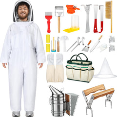 Leriton 30 Pcs Beekeeping Starter Kit with protective suit and tools