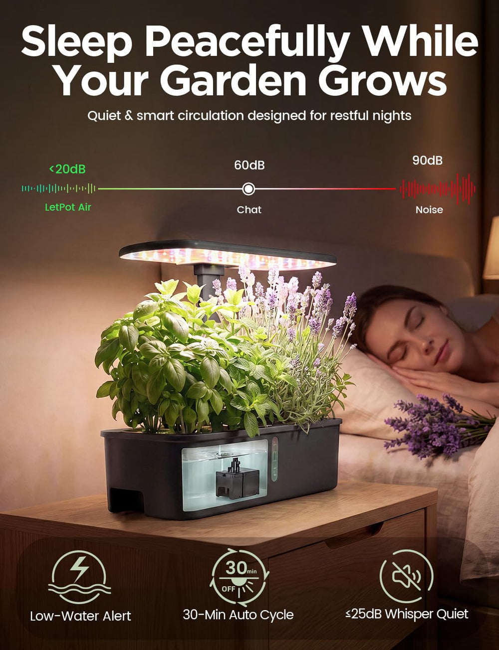 LETPOT Hydroponic Gardening Kit with adjustable LED lighting