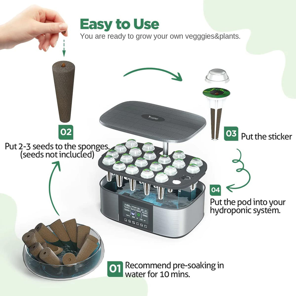 LETPOT Hydroponic Kit in use with various indoor plants