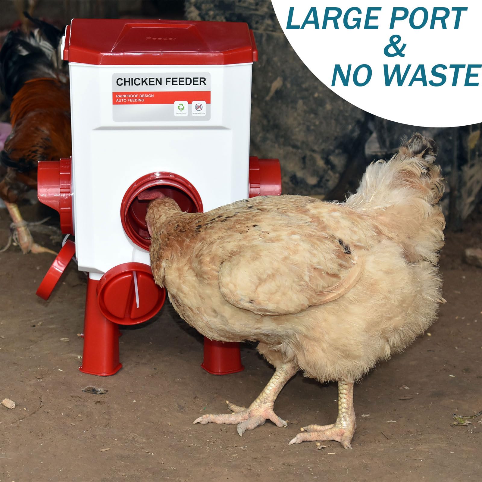 letsFix Automatic Chicken Waterer with legs on the ground
