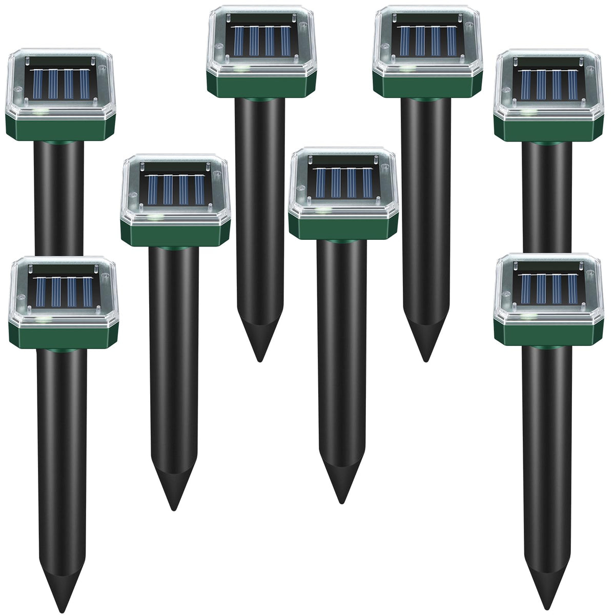 Letyet Solar Powered Mole Repellent 8 pack in green