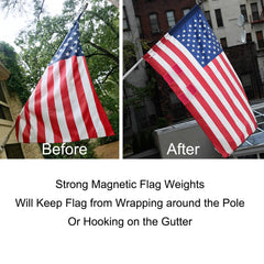 LEVOSHUA Magnetic Flag Weights in outdoor setting