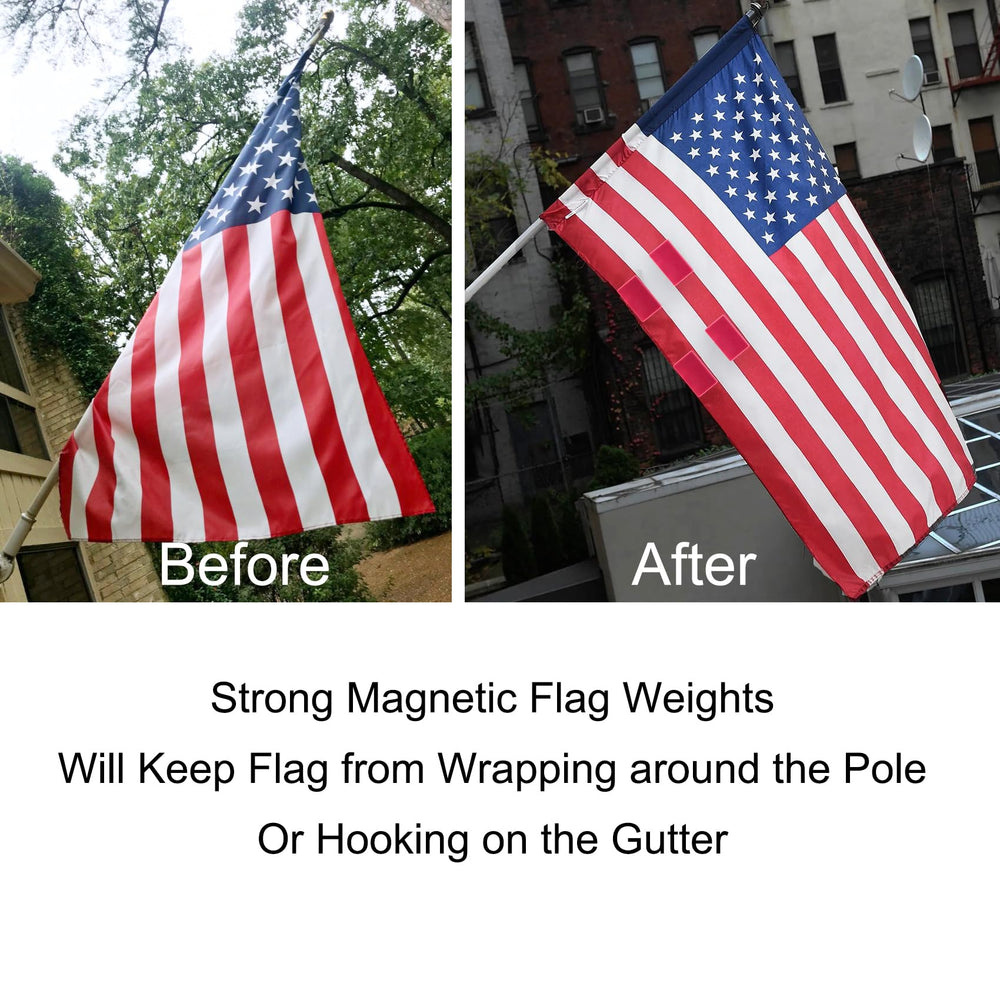 LEVOSHUA magnetic flag weights in outdoor setting with flags