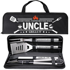 LEWARAN BBQ Grill Tool Set in aluminum case with stainless steel utensils