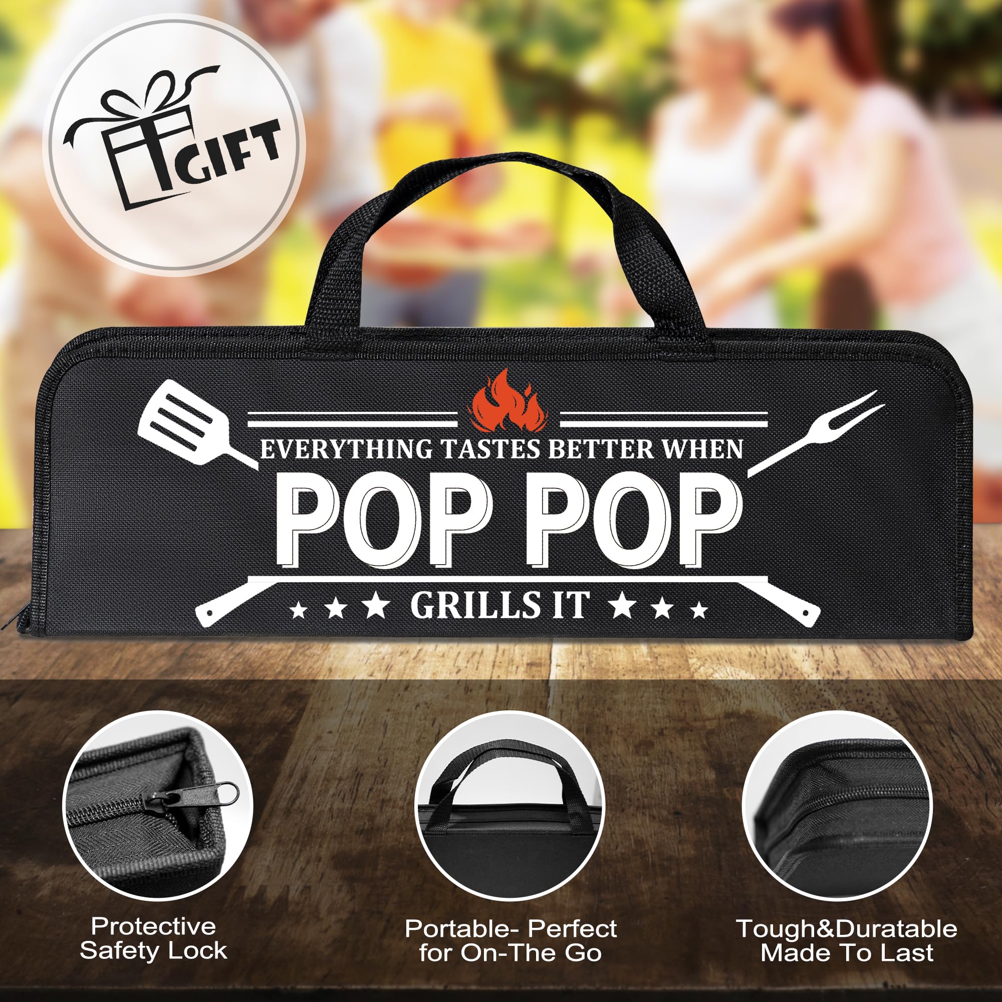 LEWARAN BBQ tongs and fork with hanging holes