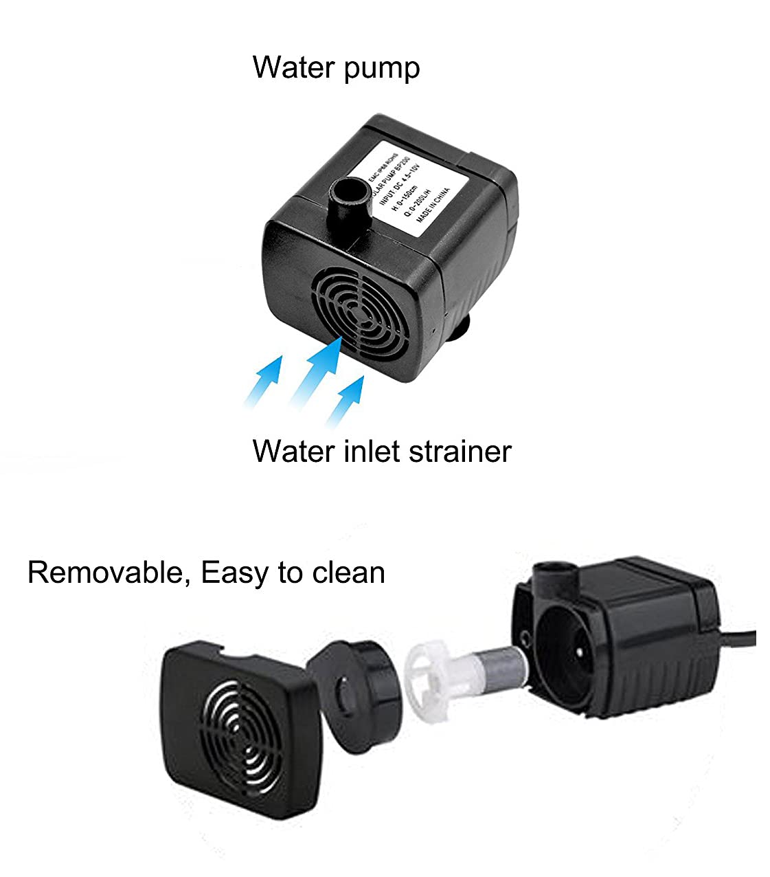 Lewisia BP200 water pump with compatible models listed