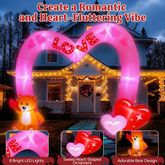 Lewondr inflatable arch with bear holding heart and love patterns