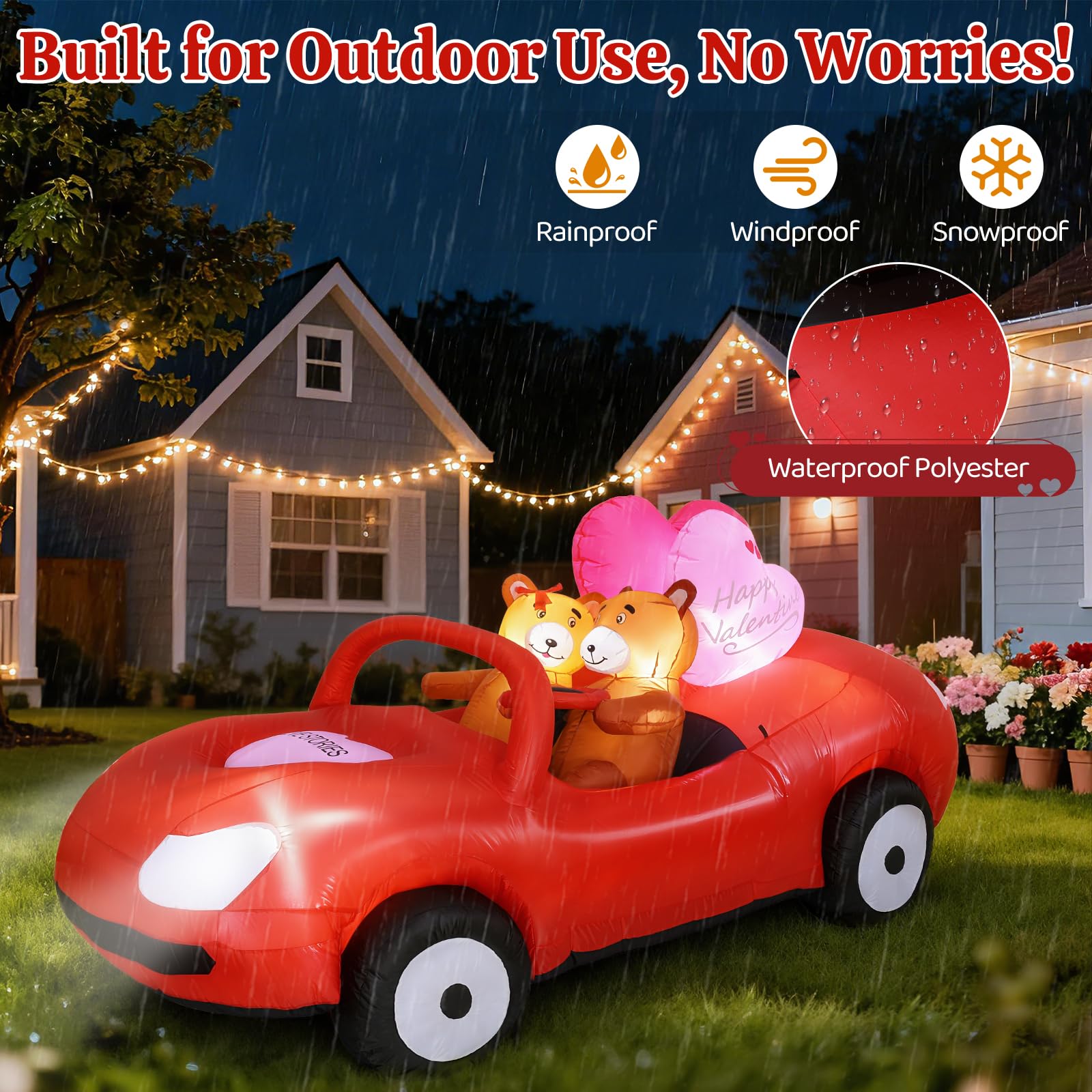 Lewondr inflatable decoration in garden setting