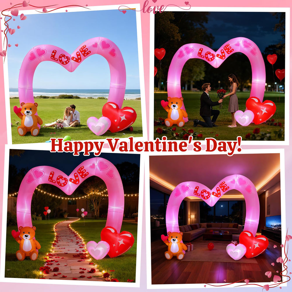 Lewondr inflatable decorations displayed at a Valentine's Day event