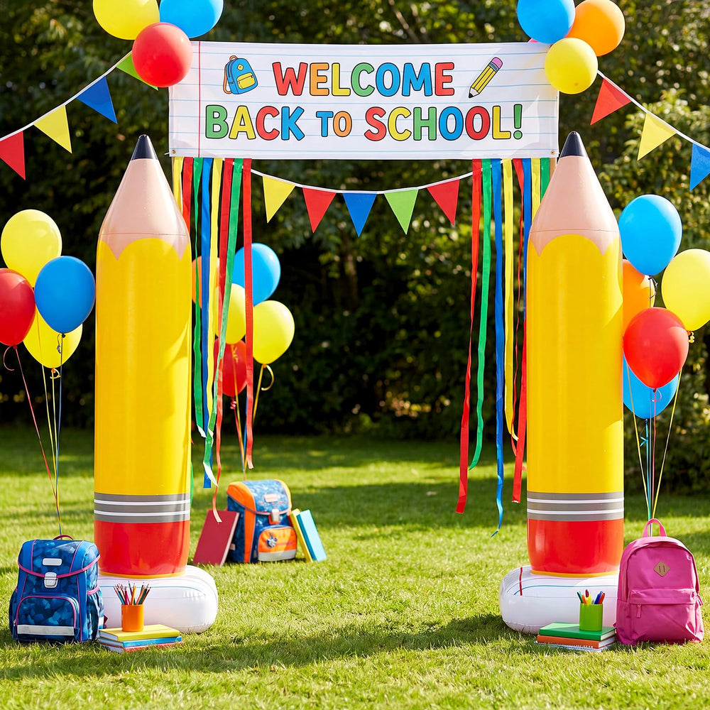 Leyndo inflatable pencils displayed at a party