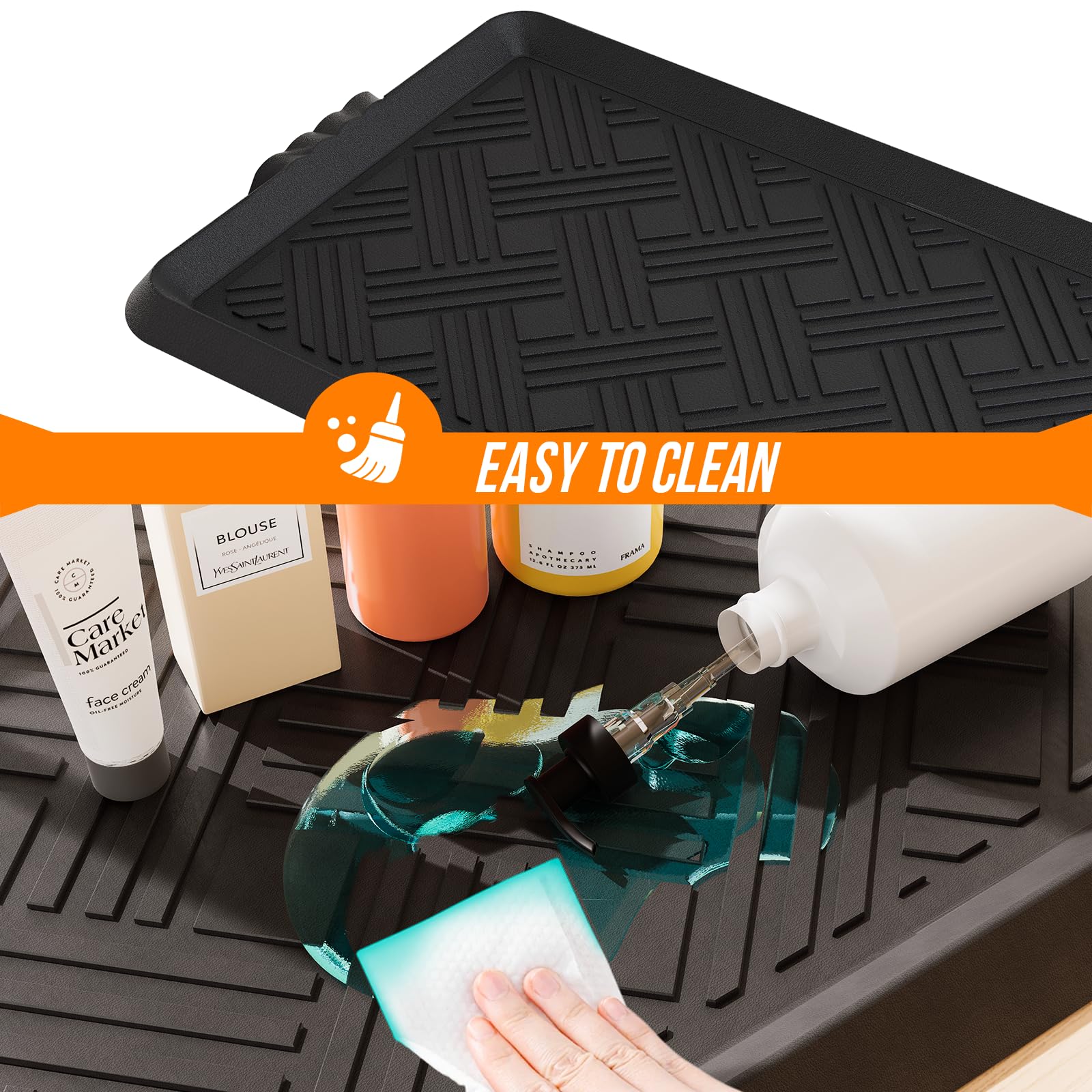 LFCONNECT Rubber Boot Tray rolled for storage