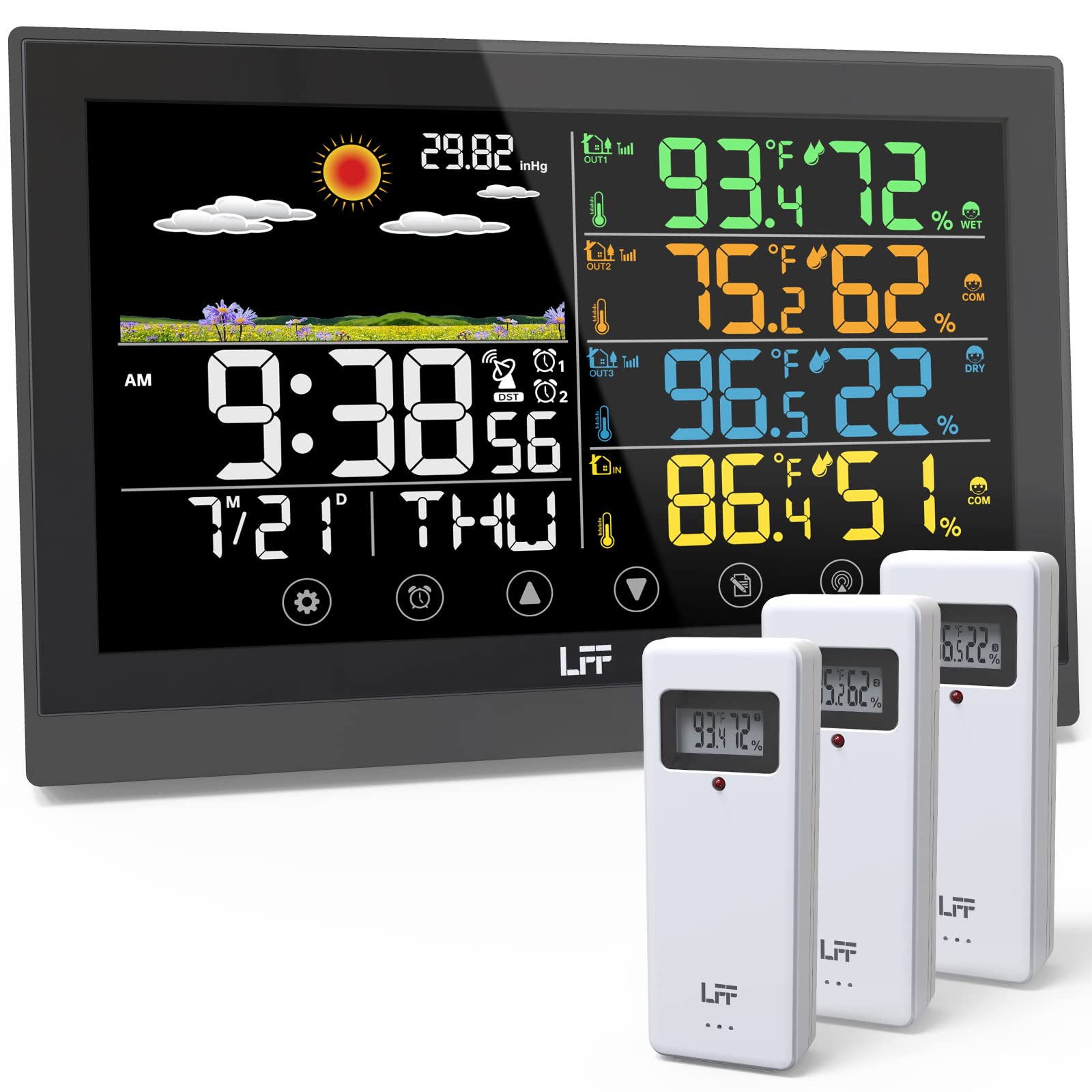 LFF Weather Station front view with 7.5-inch touchscreen
