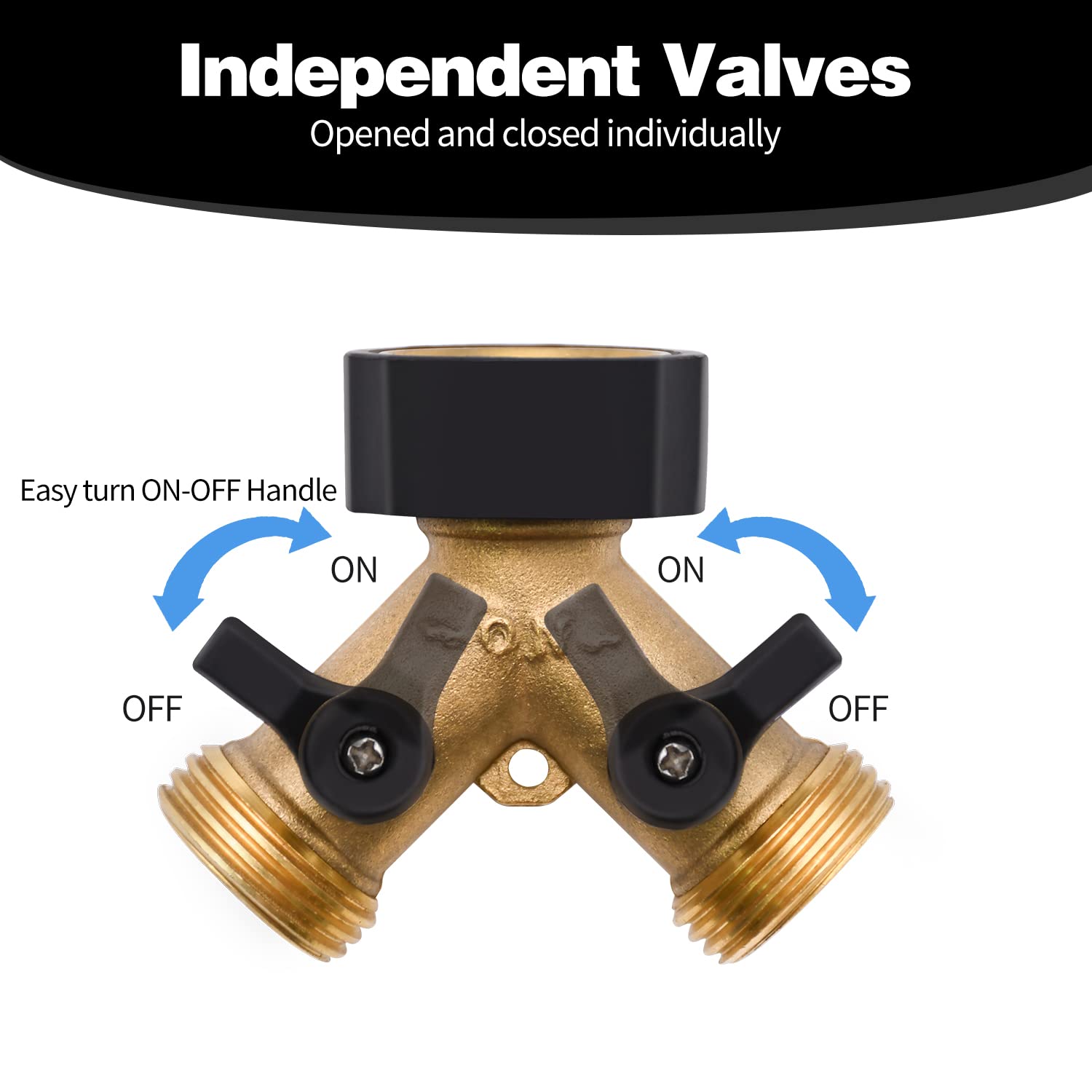 LFSEMINI brass hose splitter close-up of valve