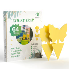 LFSYS 64 Pcs Yellow Sticky Fruit Fly Traps front view