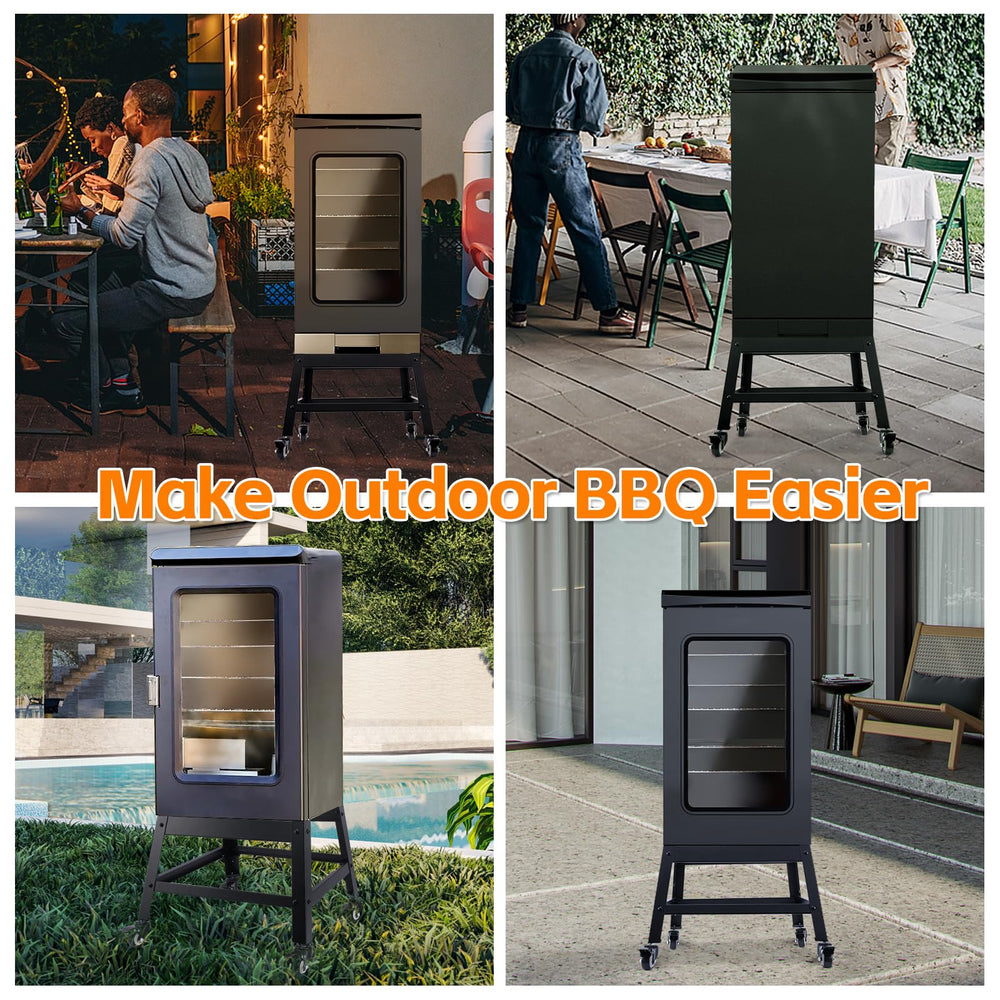 LGBWTUS Mobile Stand for Electric Smoker close-up of wheels