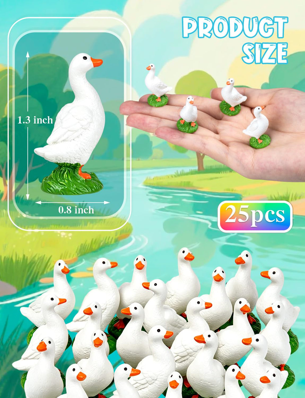 LHSYFBZ miniature goose figurine in a dollhouse setting