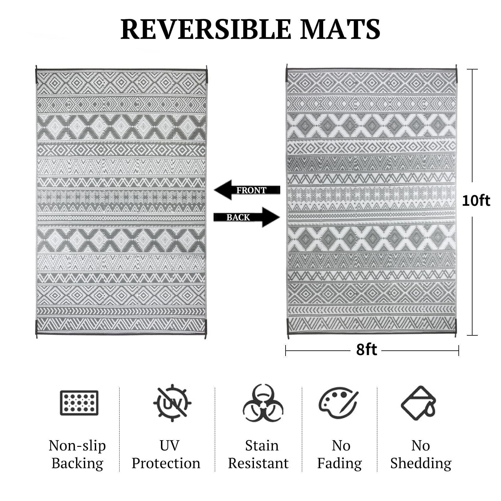 LIANLAM outdoor rug with carry bag and corner loops