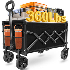 LIAPOTT Foldable Wagon Cart in orange color front view