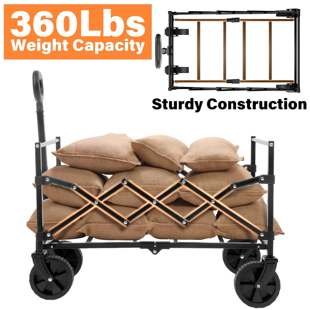 LIAPOTT Foldable Wagon Cart in outdoor setting